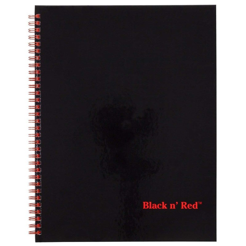 Black n' Red Twin Wire Hardcover Notebook, 11" x 8-1/2", Black/Red, 70 Ruled Sheets, Sold as 5 Pack (K67030) - Image 2